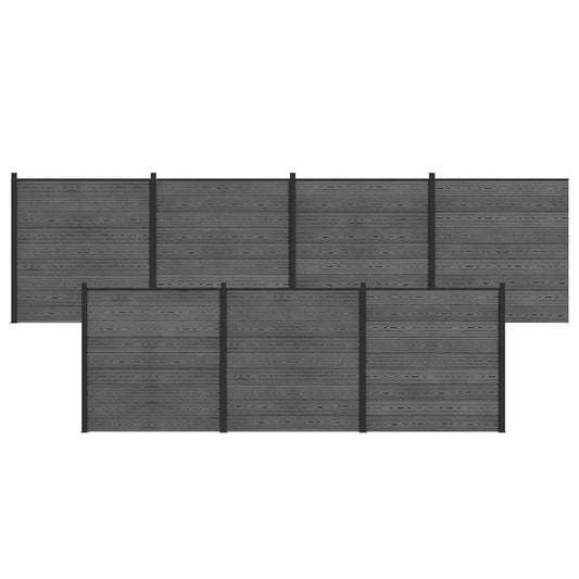 Hekpaneel 7 pcs WPC en Aluminium Grijs is nu te koop bij PeponiXL, paradijselijk wonen!