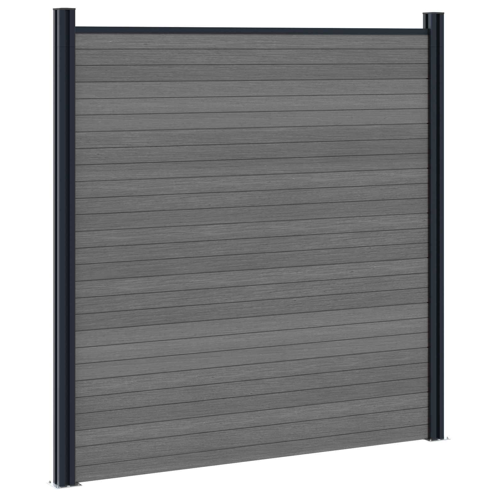 Hekpaneel 7 pcs WPC en Aluminium Grijs is nu te koop bij PeponiXL, paradijselijk wonen!