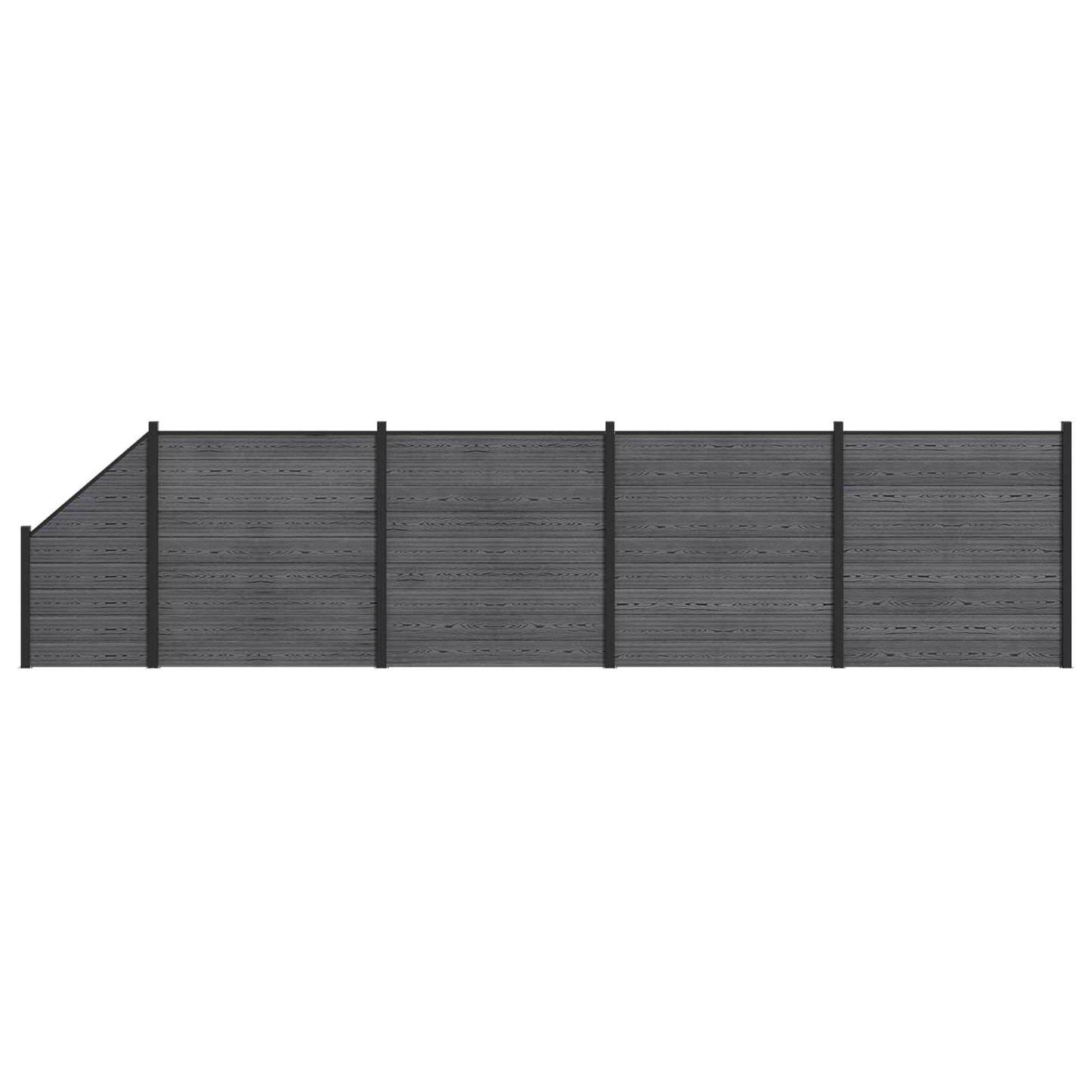 Hekpaneel 5 pcs WPC en Aluminium Grijs is nu te koop bij PeponiXL, paradijselijk wonen!