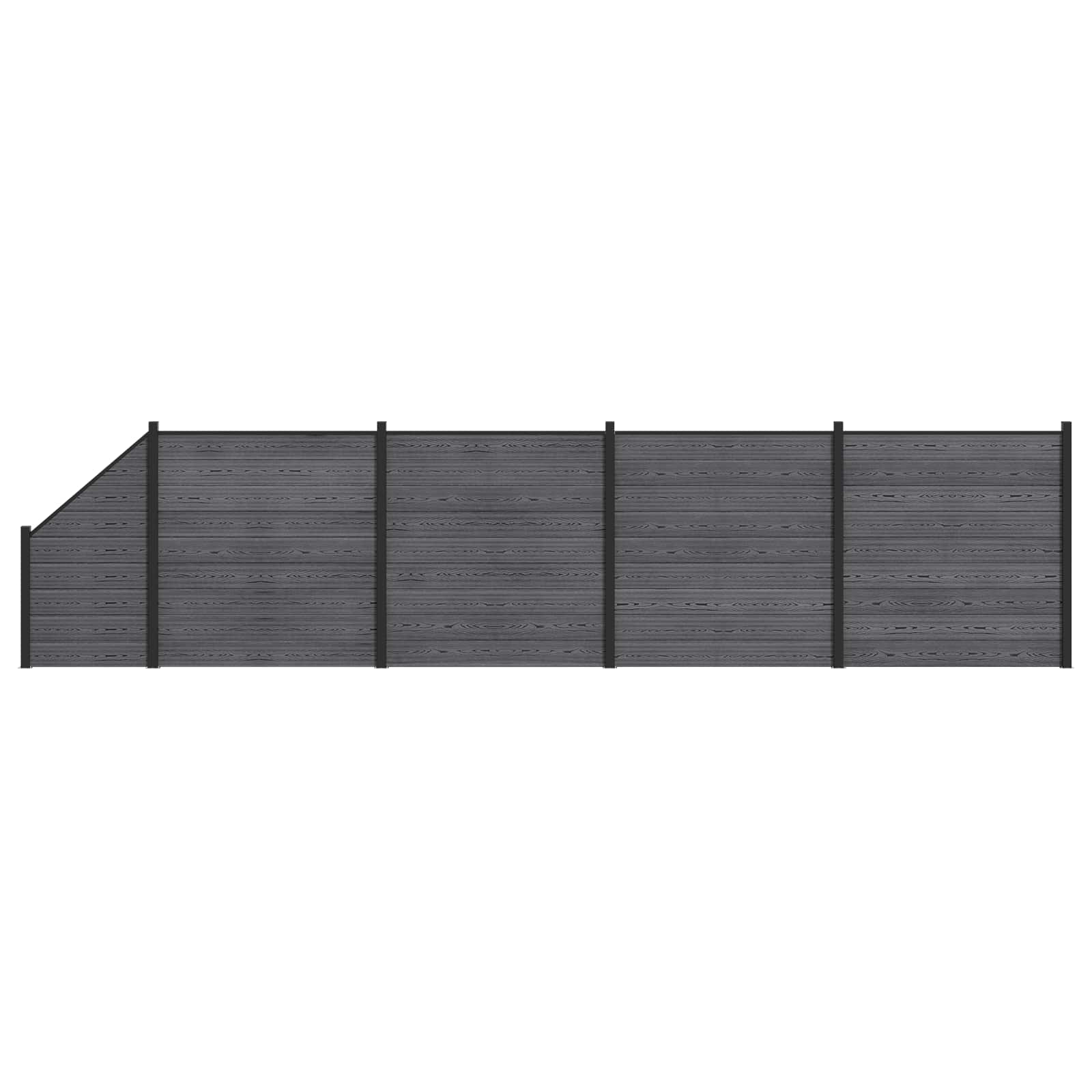 Hekpaneel 5 pcs WPC en Aluminium Grijs is nu te koop bij PeponiXL, paradijselijk wonen!