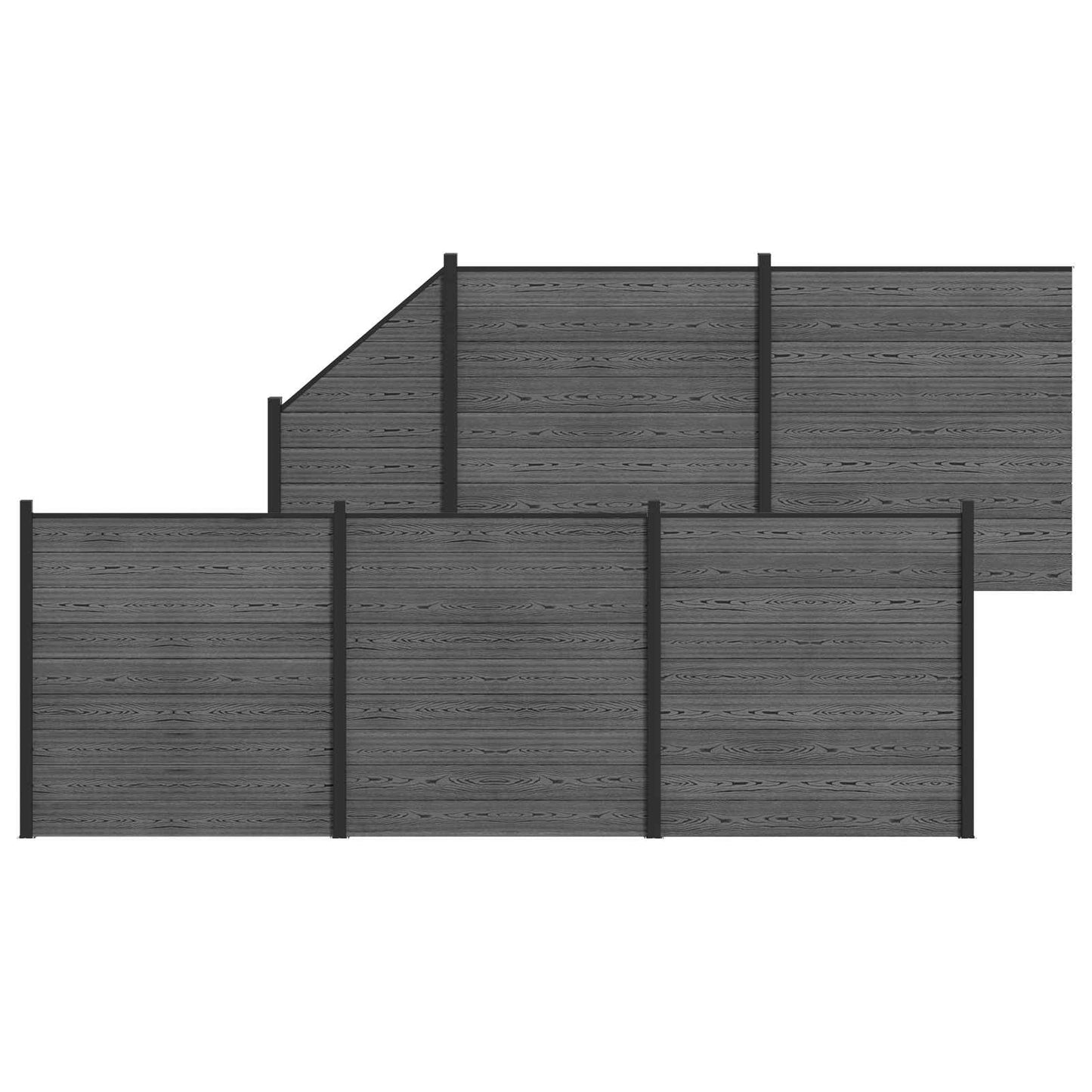 Hekpaneel 6 pcs WPC en Aluminium Grijs is nu te koop bij PeponiXL, paradijselijk wonen!