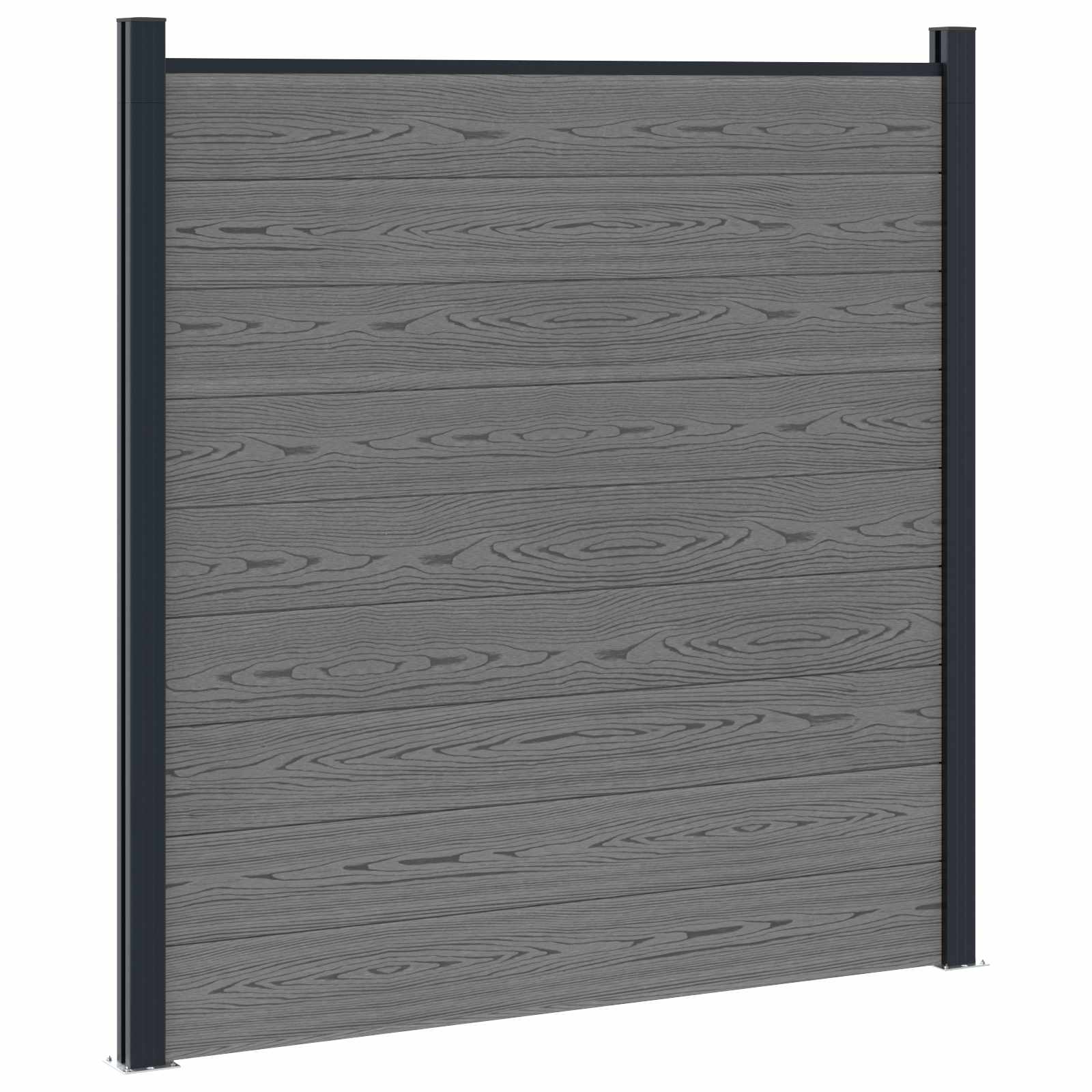 Hekpaneel 9 pcs WPC en Aluminium Grijs is nu te koop bij PeponiXL, paradijselijk wonen!