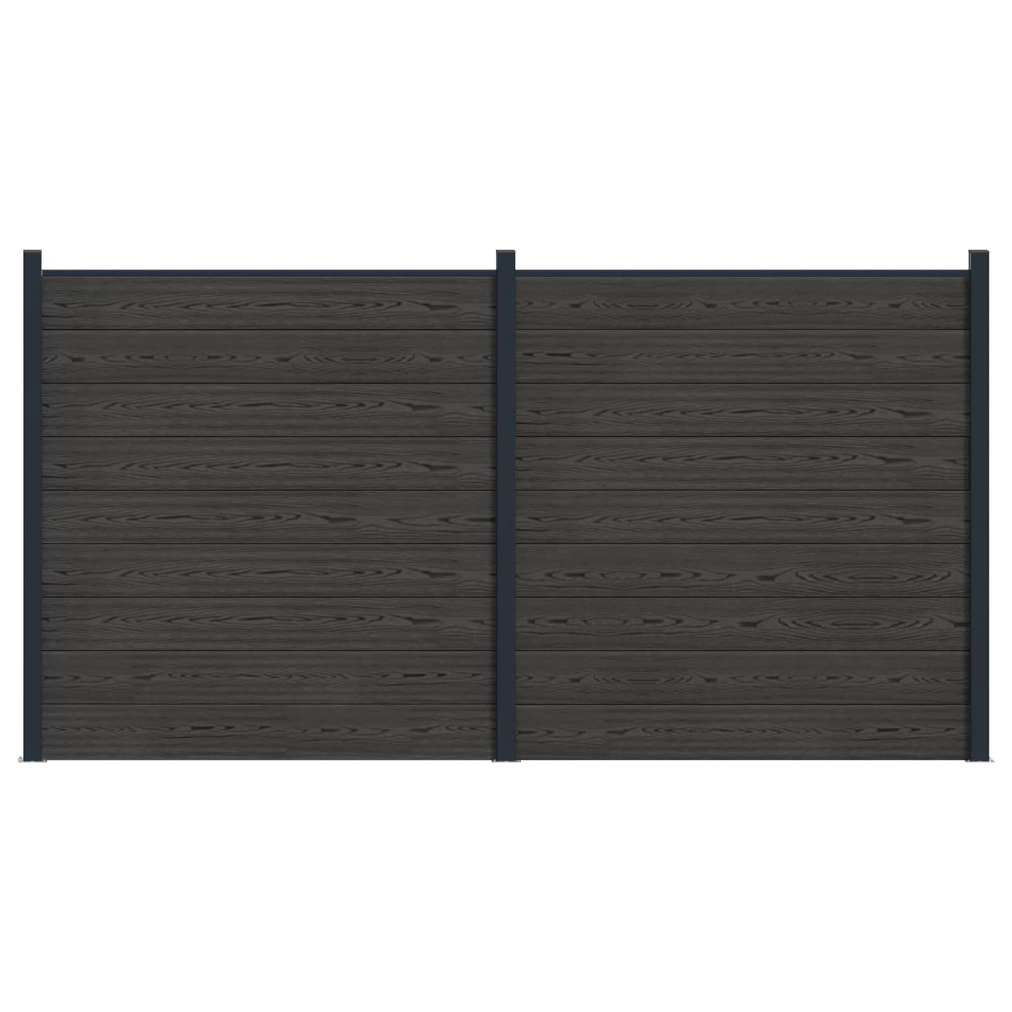 Hekpaneel 2 pcs WPC en Aluminium Zwart is nu te koop bij PeponiXL, paradijselijk wonen!