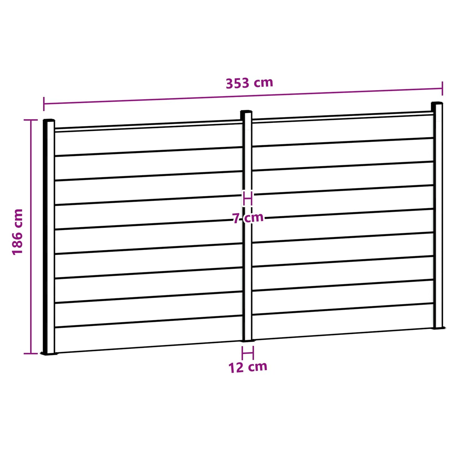 Hekpaneel 2 pcs WPC en Aluminium Zwart is nu te koop bij PeponiXL, paradijselijk wonen!