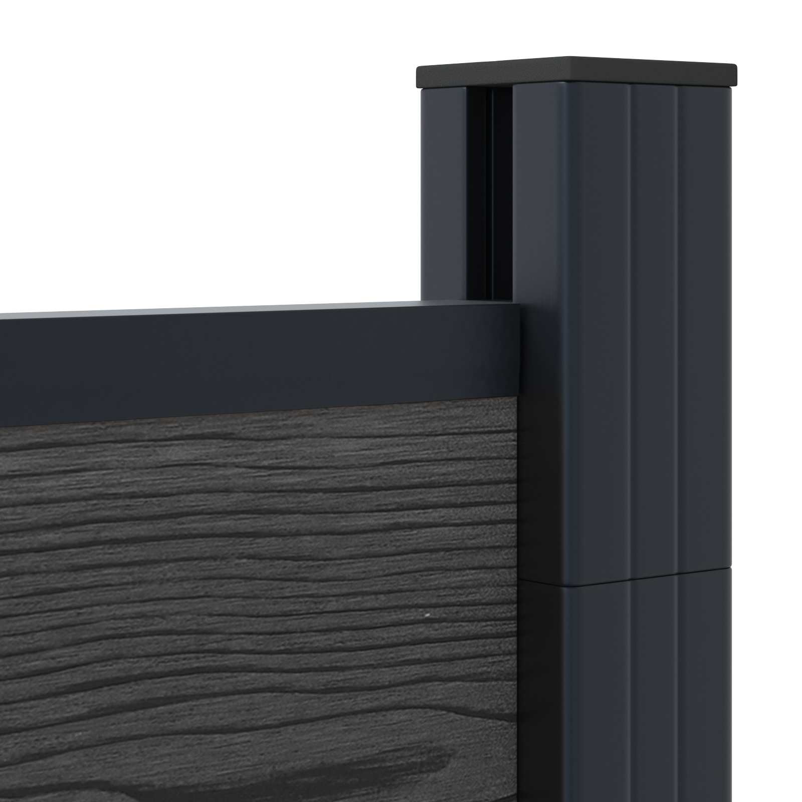 Hekpaneel 3 pcs WPC en Aluminium Zwart is nu te koop bij PeponiXL, paradijselijk wonen!