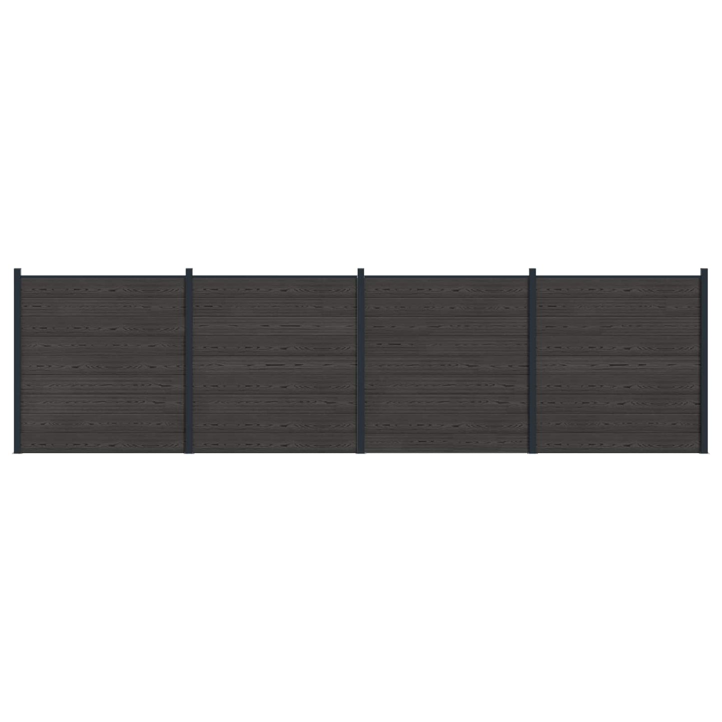 Hekpaneel 4 pcs WPC en Aluminium Zwart is nu te koop bij PeponiXL, paradijselijk wonen!