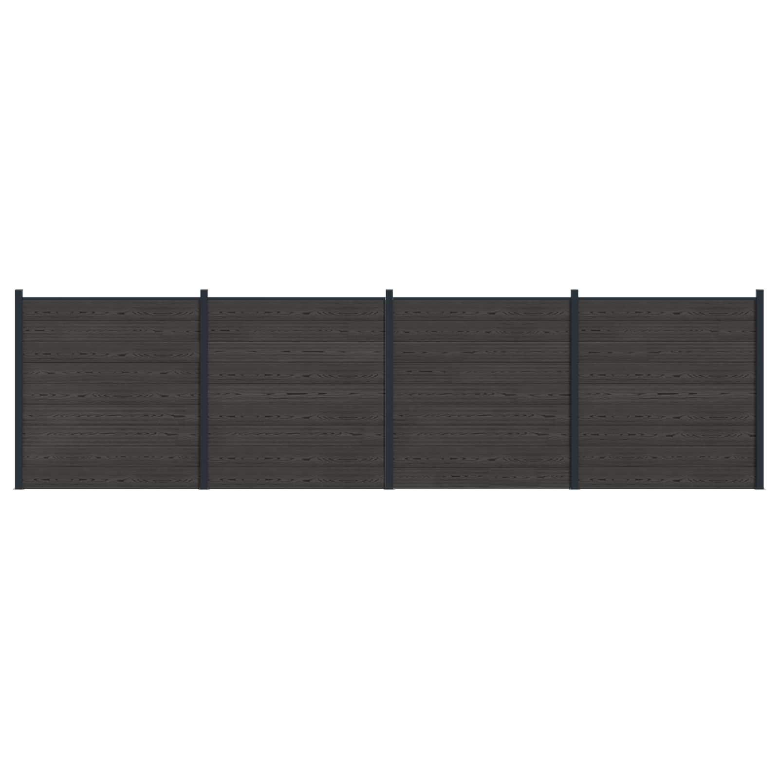 Hekpaneel 4 pcs WPC en Aluminium Zwart is nu te koop bij PeponiXL, paradijselijk wonen!