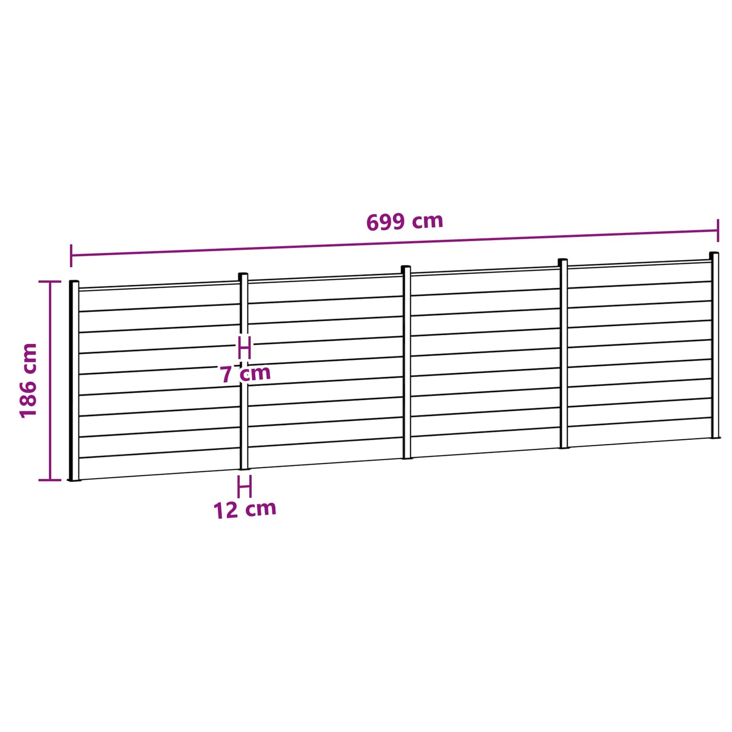 Hekpaneel 4 pcs WPC en Aluminium Zwart is nu te koop bij PeponiXL, paradijselijk wonen!