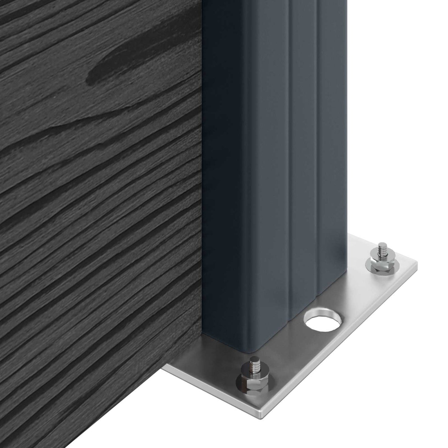 Hekpaneel 5 pcs WPC en Aluminium Zwart is nu te koop bij PeponiXL, paradijselijk wonen!