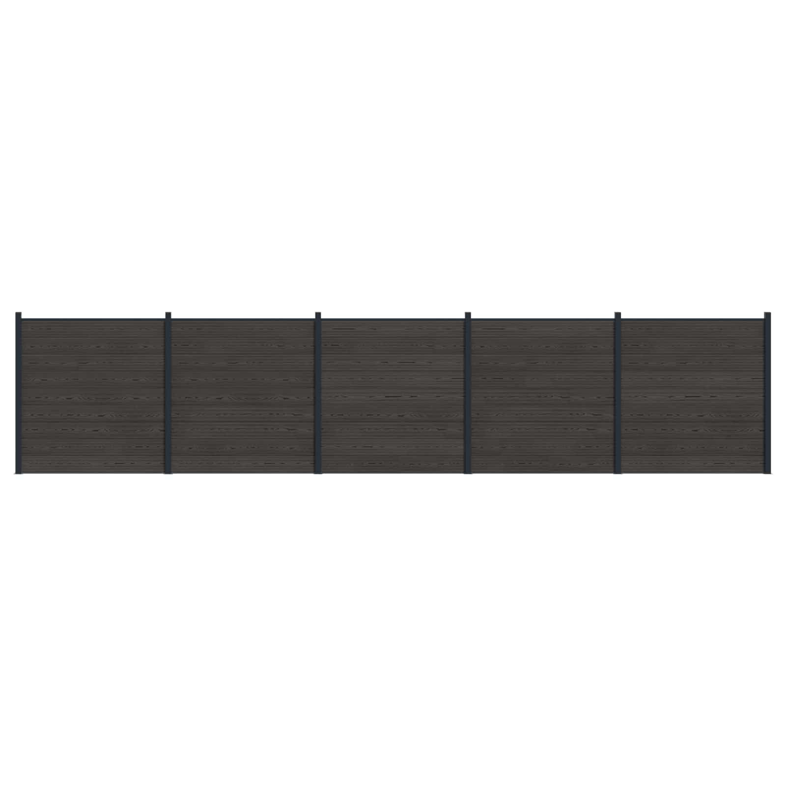 Hekpaneel 5 pcs WPC en Aluminium Zwart is nu te koop bij PeponiXL, paradijselijk wonen!