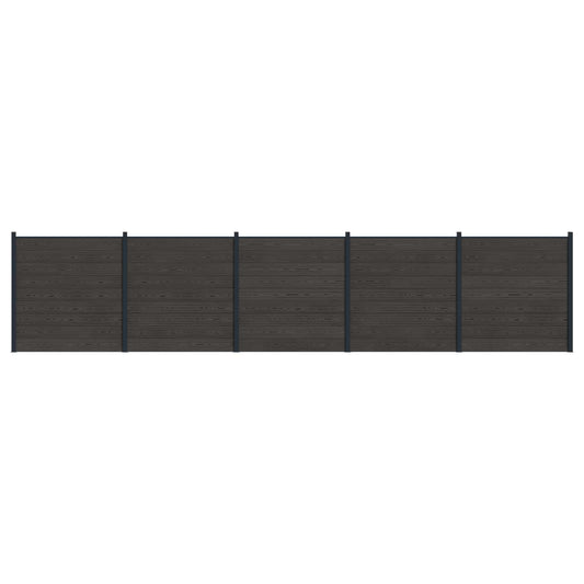 Hekpaneel 5 pcs WPC en Aluminium Zwart is nu te koop bij PeponiXL, paradijselijk wonen!