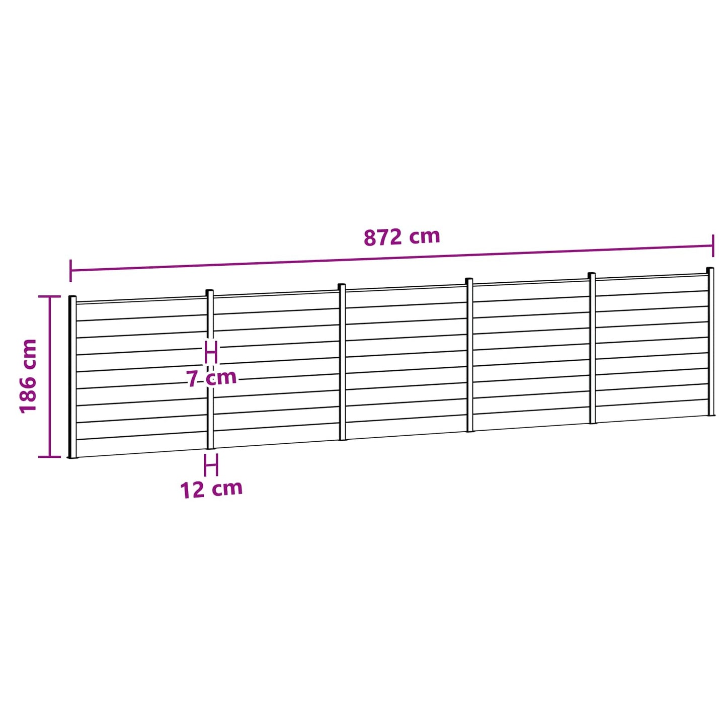 Hekpaneel 5 pcs WPC en Aluminium Zwart is nu te koop bij PeponiXL, paradijselijk wonen!