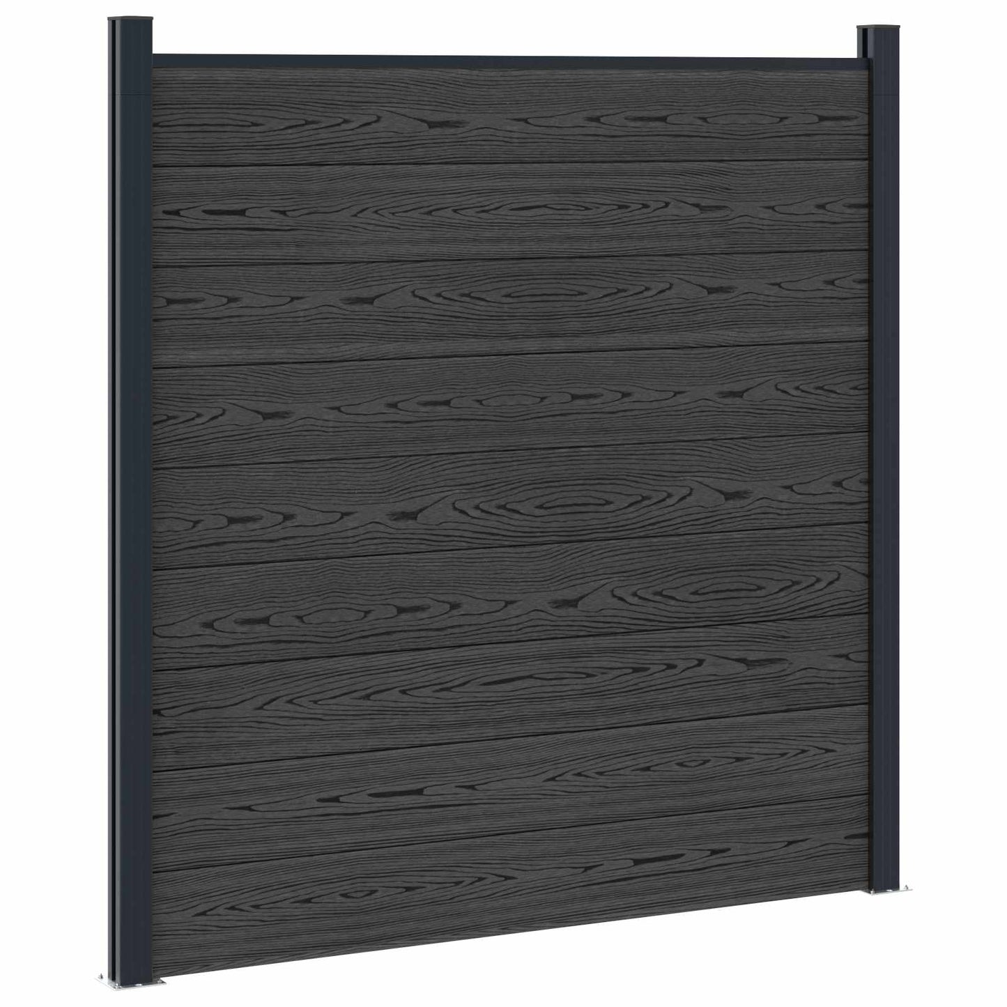 Hekpaneel 6 pcs WPC en Aluminium Zwart is nu te koop bij PeponiXL, paradijselijk wonen!