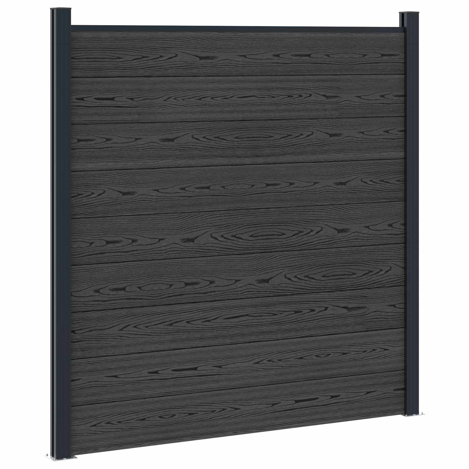 Hekpaneel 6 pcs WPC en Aluminium Zwart is nu te koop bij PeponiXL, paradijselijk wonen!