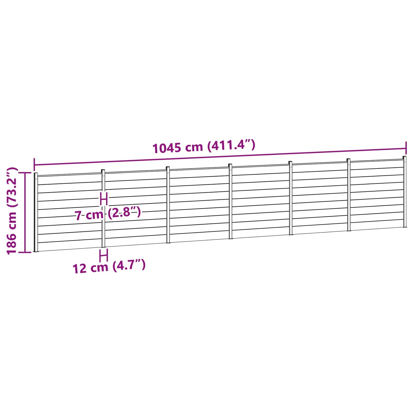 Hekpaneel 6 pcs WPC en Aluminium Zwart is nu te koop bij PeponiXL, paradijselijk wonen!