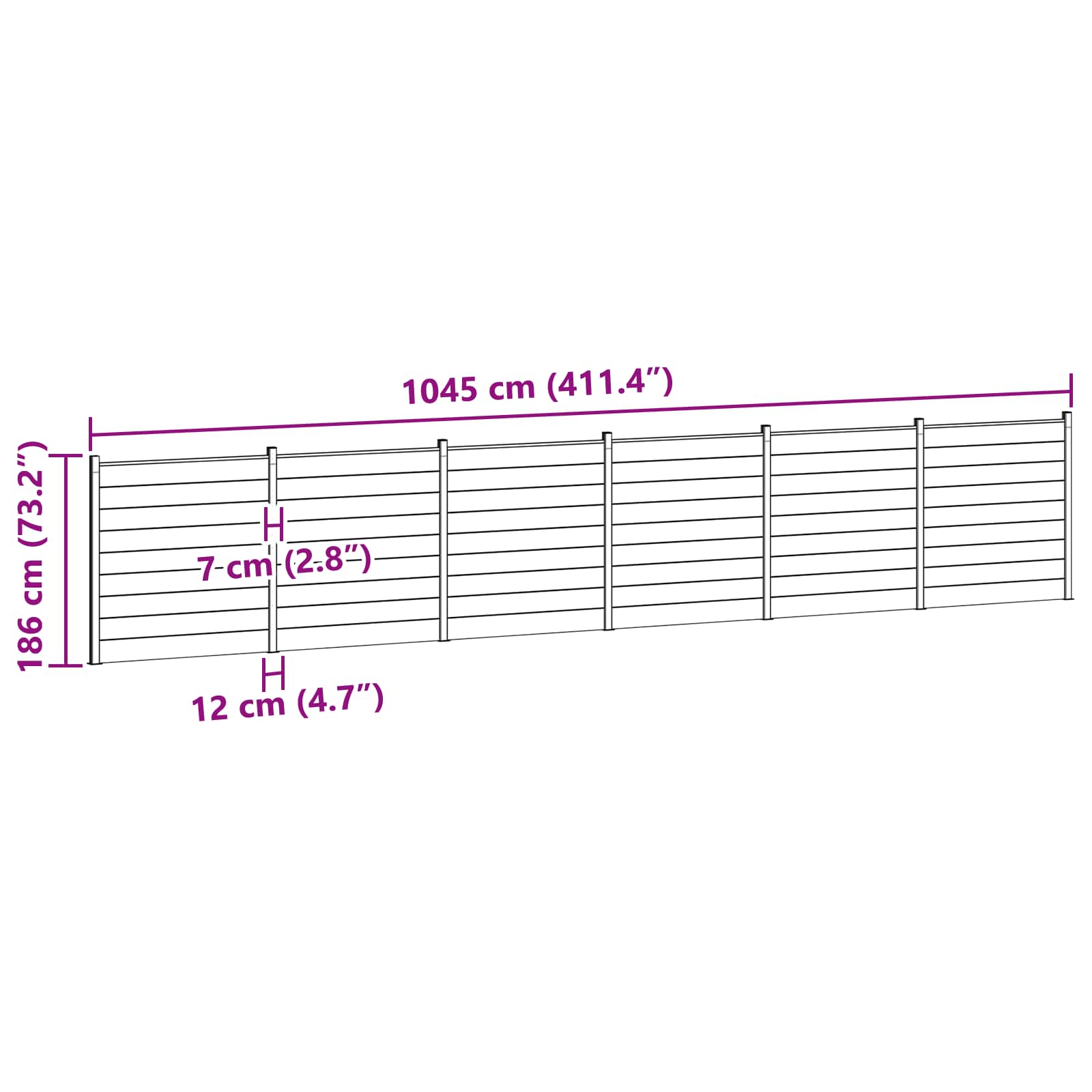 Hekpaneel 6 pcs WPC en Aluminium Zwart is nu te koop bij PeponiXL, paradijselijk wonen!