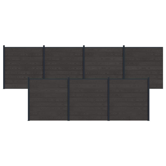 Hekpaneel 7 pcs WPC en Aluminium Zwart is nu te koop bij PeponiXL, paradijselijk wonen!