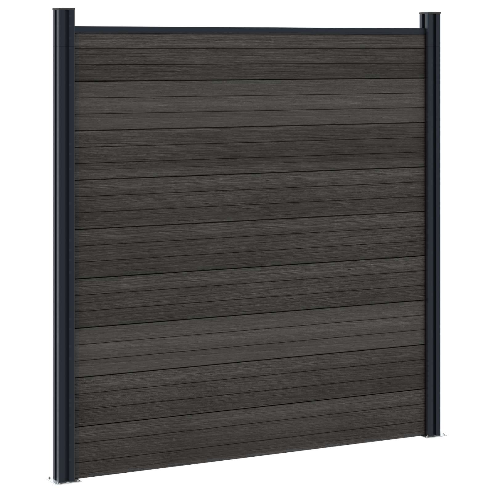 Hekpaneel 7 pcs WPC en Aluminium Zwart is nu te koop bij PeponiXL, paradijselijk wonen!