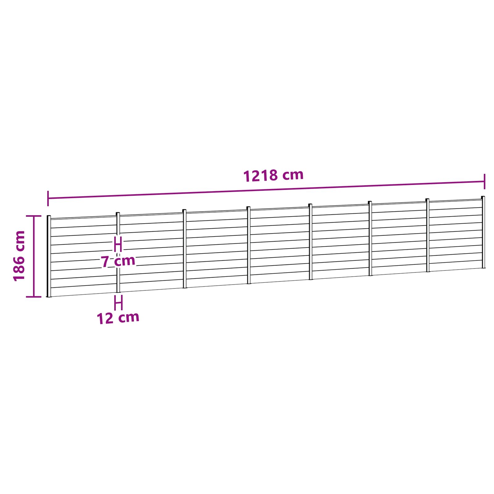 Hekpaneel 7 pcs WPC en Aluminium Zwart is nu te koop bij PeponiXL, paradijselijk wonen!