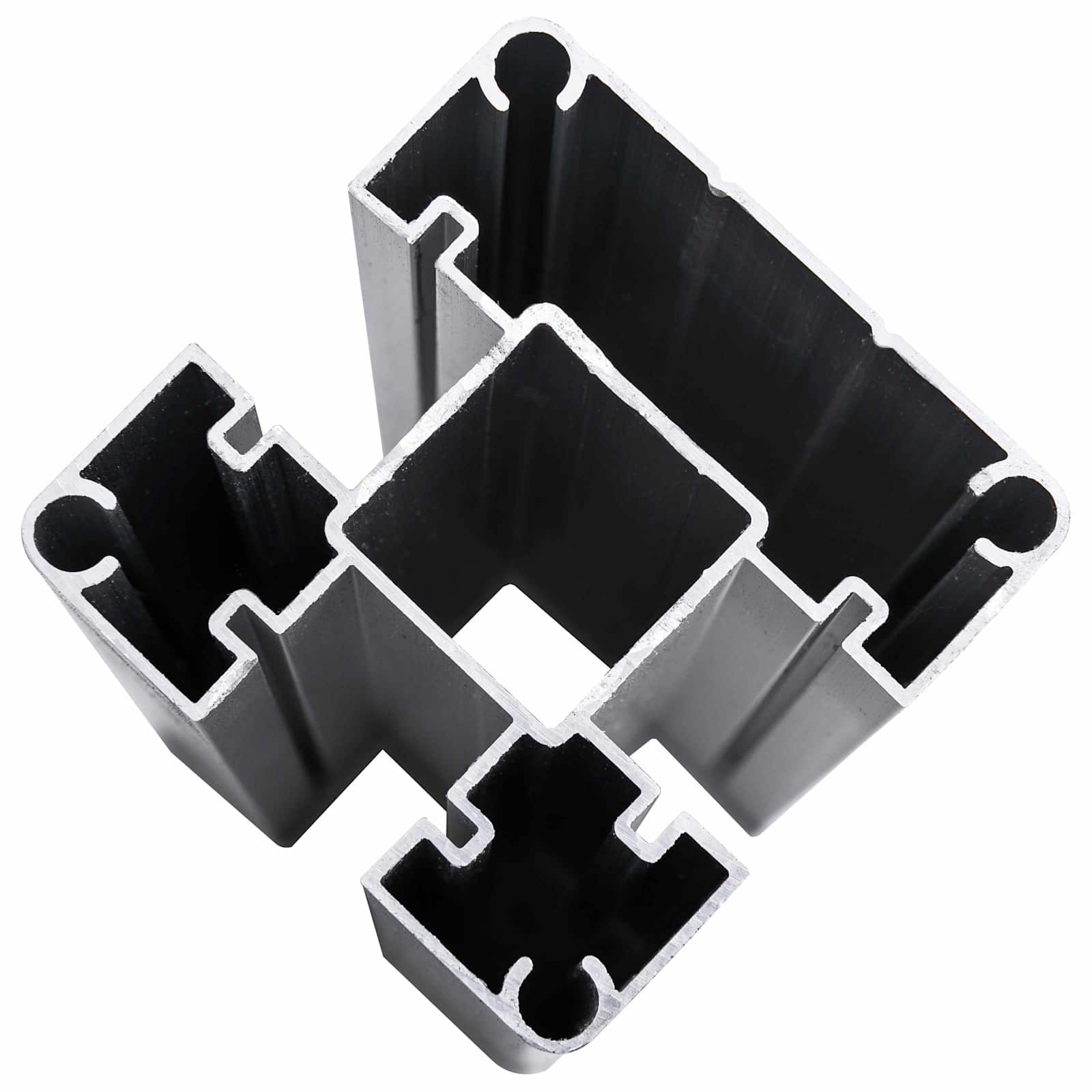Hekpaneel 8 pcs WPC en Aluminium Zwart is nu te koop bij PeponiXL, paradijselijk wonen!