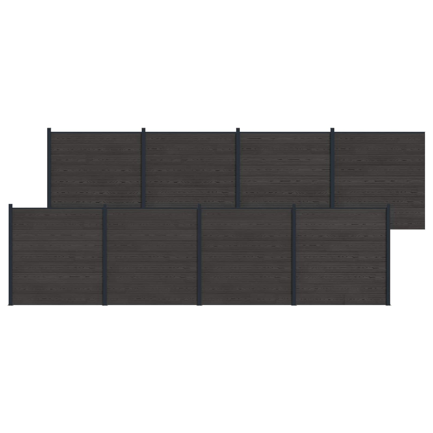 Hekpaneel 8 pcs WPC en Aluminium Zwart is nu te koop bij PeponiXL, paradijselijk wonen!