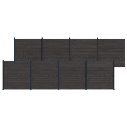 Hekpaneel 8 pcs WPC en Aluminium Zwart is nu te koop bij PeponiXL, paradijselijk wonen!