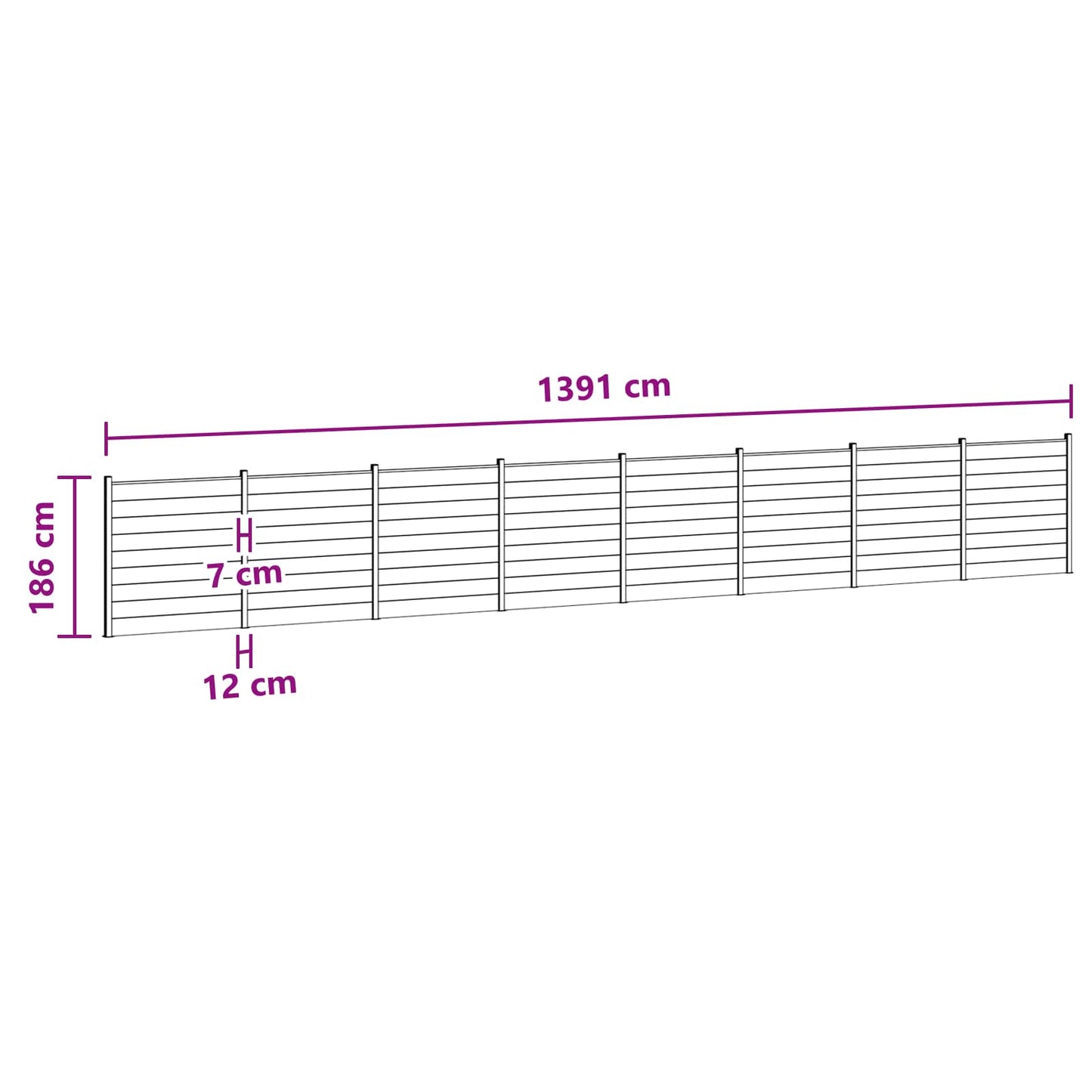 Hekpaneel 8 pcs WPC en Aluminium Zwart is nu te koop bij PeponiXL, paradijselijk wonen!