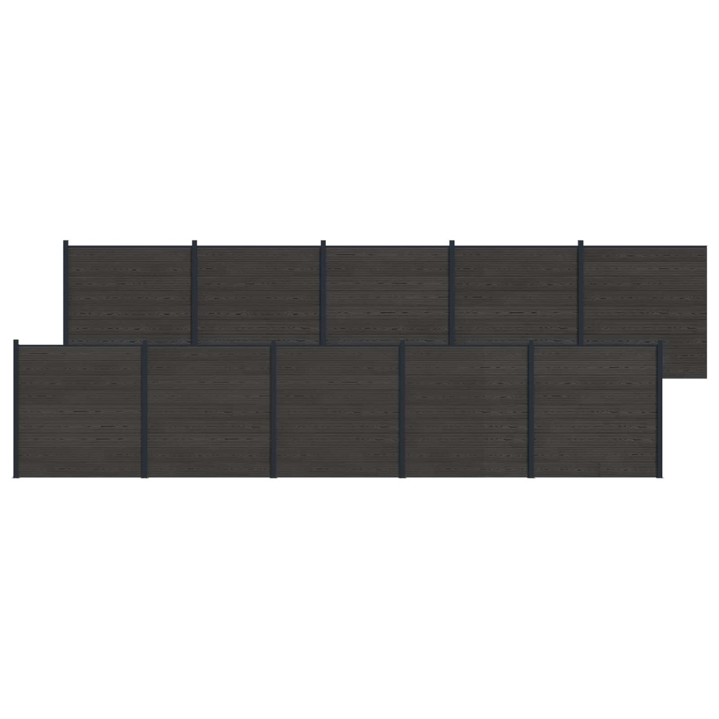 Hekpaneel 10 pcs WPC en Aluminium Zwart is nu te koop bij PeponiXL, paradijselijk wonen!