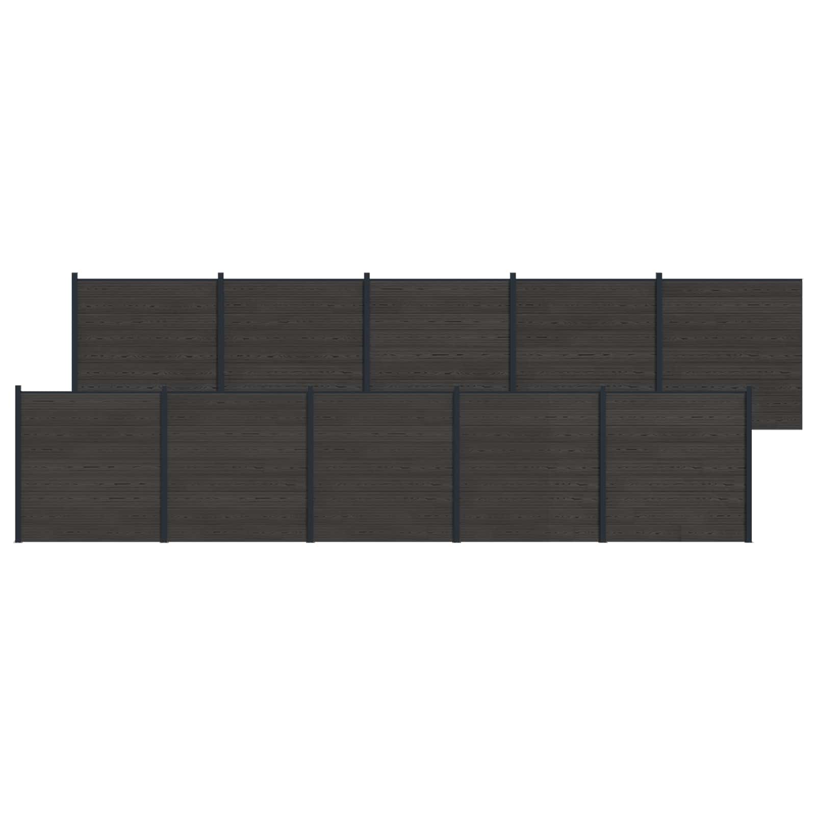 Hekpaneel 10 pcs WPC en Aluminium Zwart is nu te koop bij PeponiXL, paradijselijk wonen!