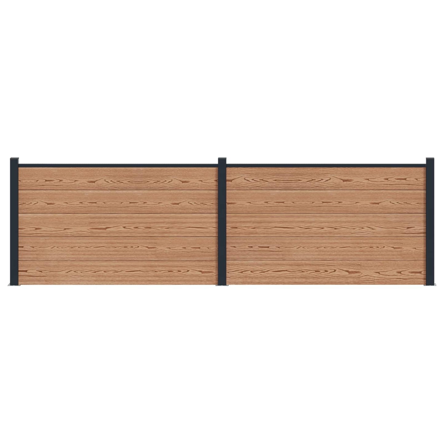 Hekpaneel 2 pcs WPC en Aluminium Bruin is nu te koop bij PeponiXL, paradijselijk wonen!
