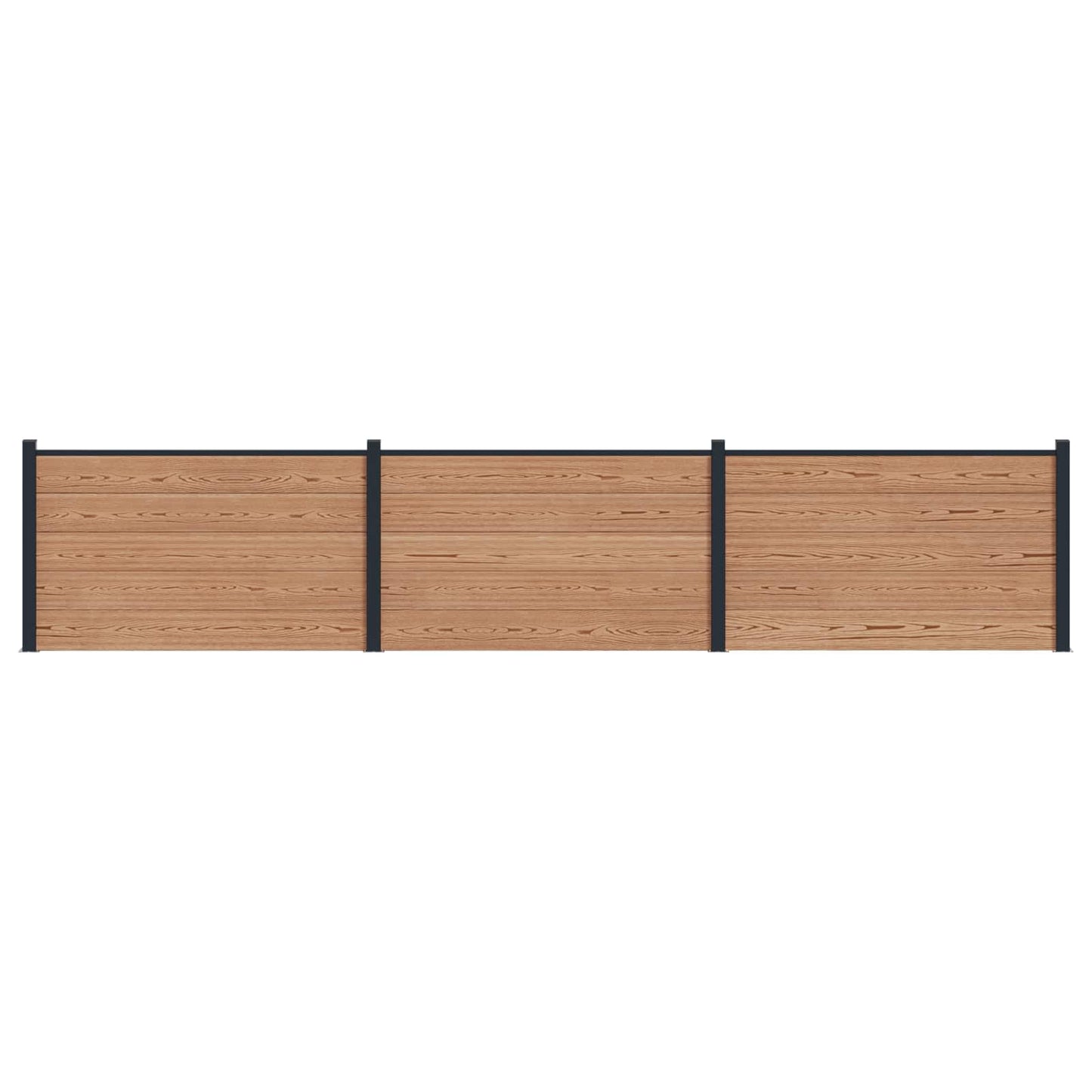 Hekpaneel 3 pcs WPC en Aluminium Bruin is nu te koop bij PeponiXL, paradijselijk wonen!