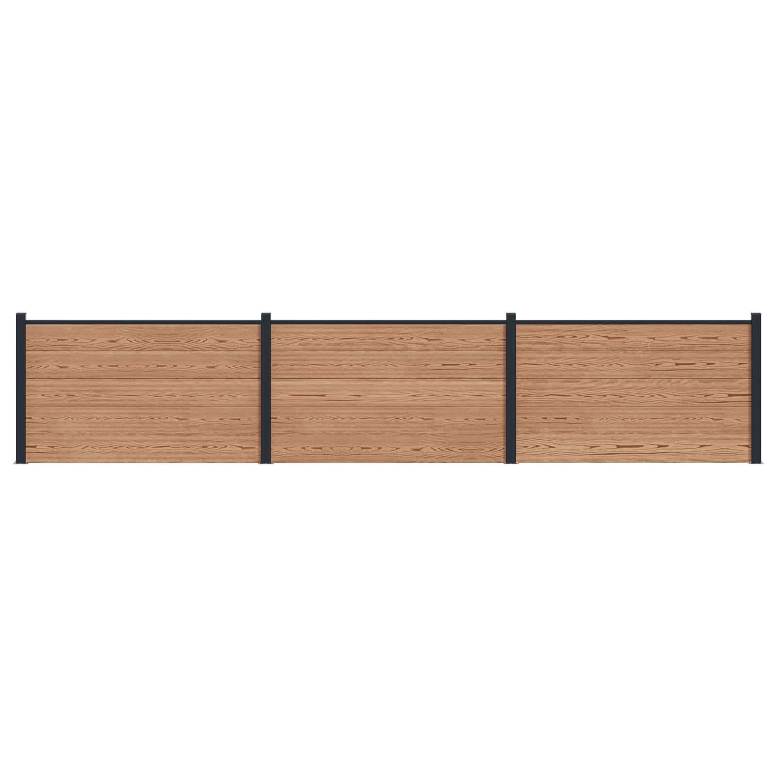 Hekpaneel 3 pcs WPC en Aluminium Bruin is nu te koop bij PeponiXL, paradijselijk wonen!