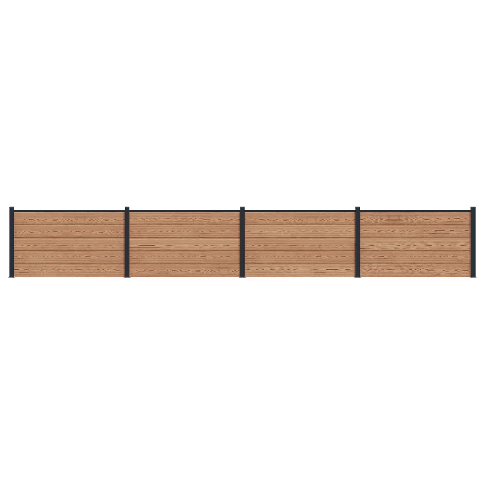 Hekpaneel 4 pcs WPC en Aluminium Bruin is nu te koop bij PeponiXL, paradijselijk wonen!