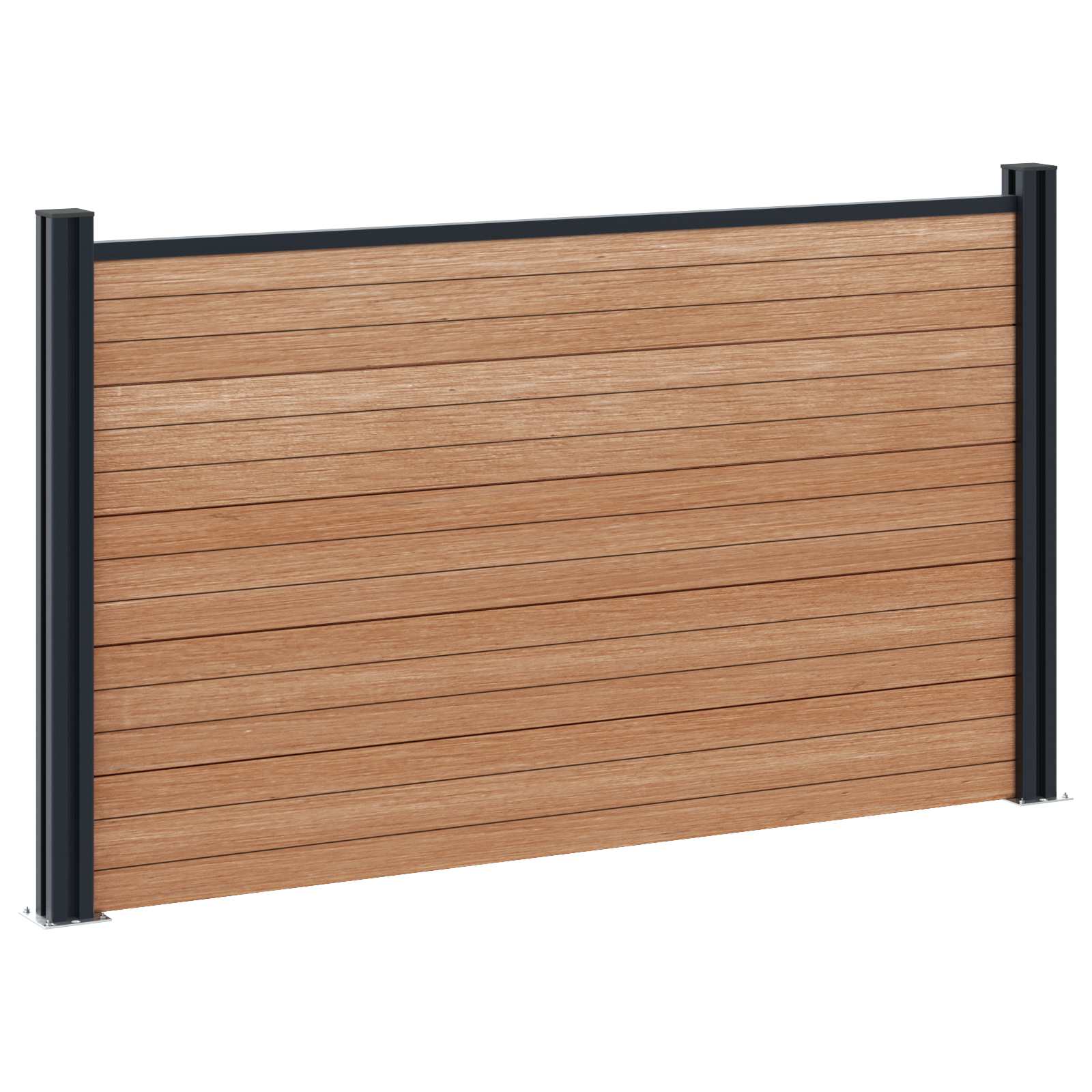 Hekpaneel 4 pcs WPC en Aluminium Bruin is nu te koop bij PeponiXL, paradijselijk wonen!