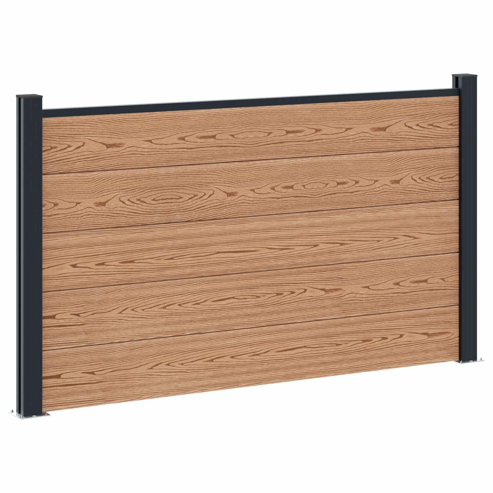 Hekpaneel 5 pcs WPC en Aluminium Bruin is nu te koop bij PeponiXL, paradijselijk wonen!