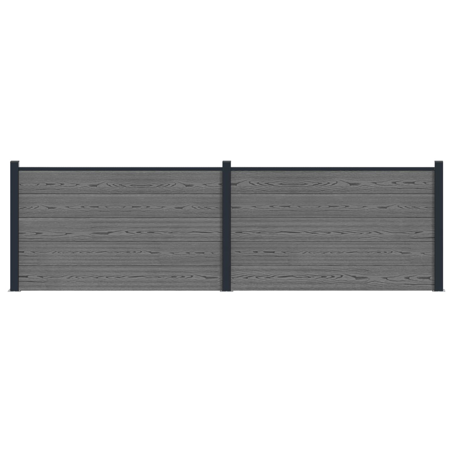 Hekpaneel 2 pcs WPC en Aluminium Grijs is nu te koop bij PeponiXL, paradijselijk wonen!