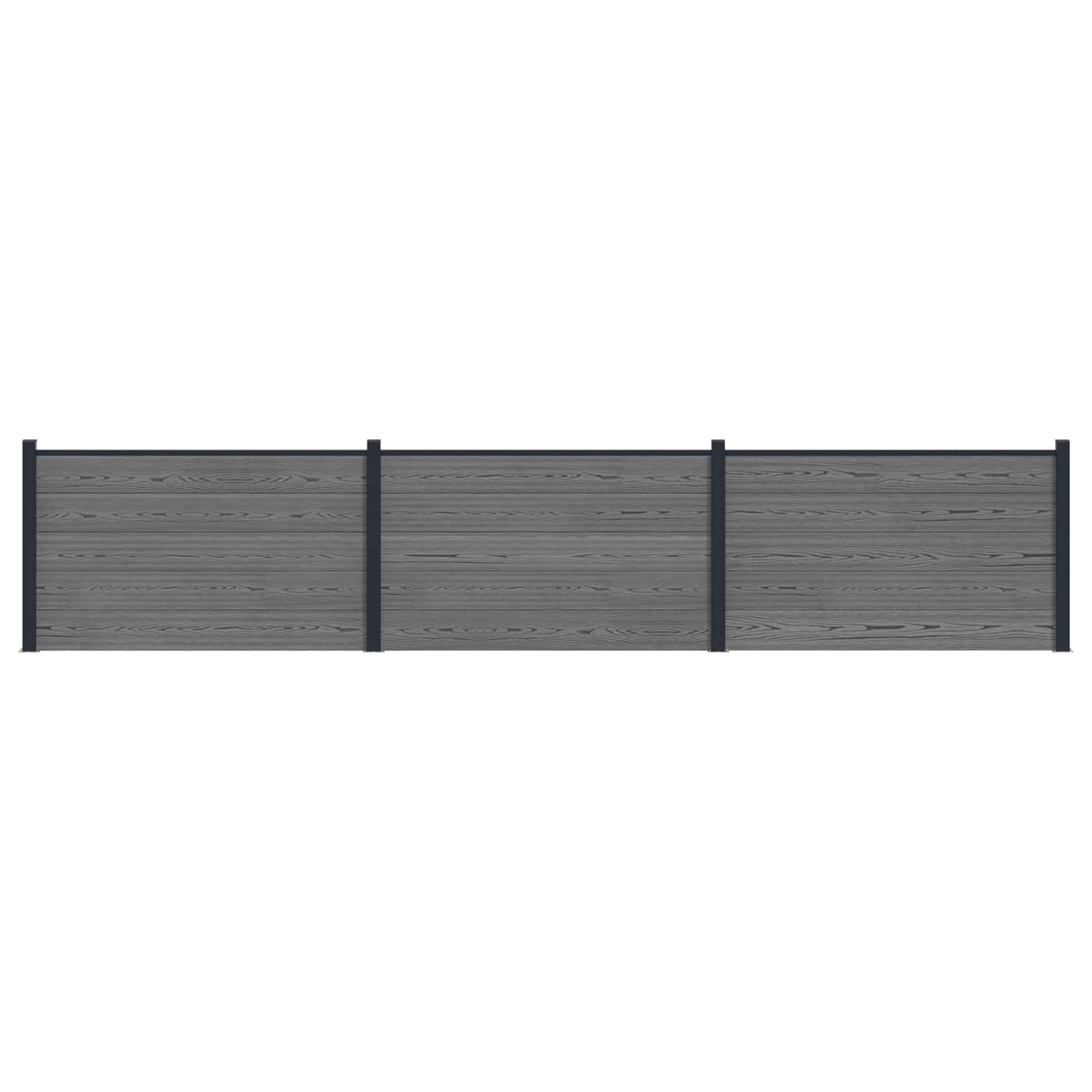Hekpaneel 3 pcs WPC en Aluminium Grijs is nu te koop bij PeponiXL, paradijselijk wonen!