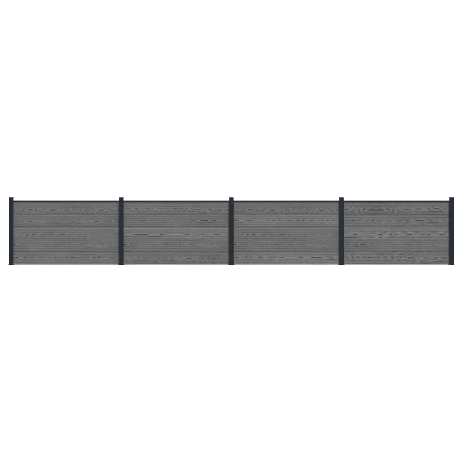 Hekpaneel 4 pcs WPC en Aluminium Grijs is nu te koop bij PeponiXL, paradijselijk wonen!