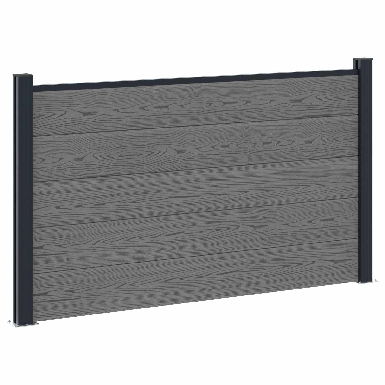 Hekpaneel 4 pcs WPC en Aluminium Grijs is nu te koop bij PeponiXL, paradijselijk wonen!