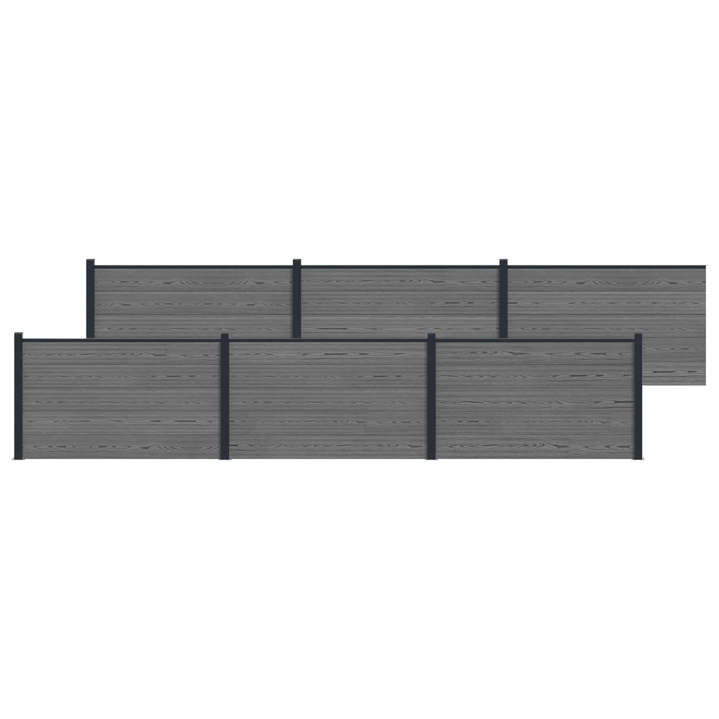 Hekpaneel 6 pcs WPC en Aluminium Grijs is nu te koop bij PeponiXL, paradijselijk wonen!