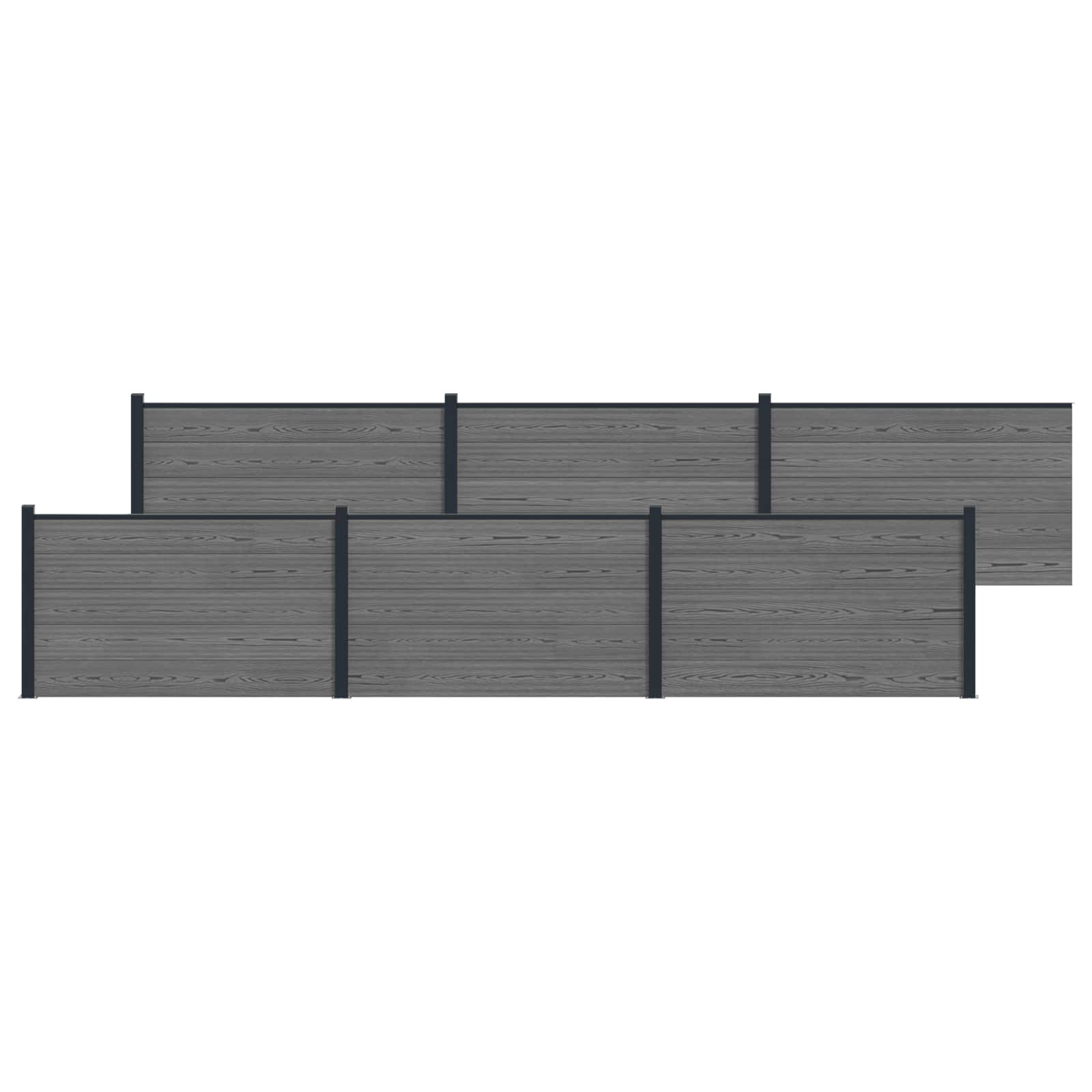 Hekpaneel 6 pcs WPC en Aluminium Grijs is nu te koop bij PeponiXL, paradijselijk wonen!