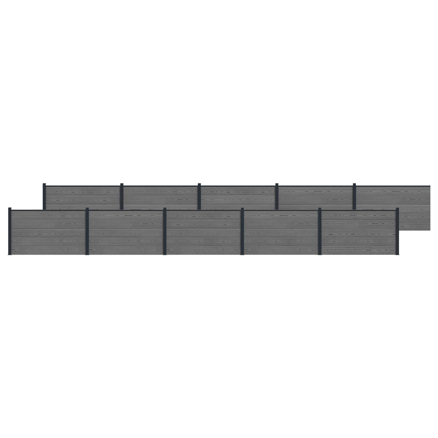 Hekpaneel 10 pcs WPC en Aluminium Grijs is nu te koop bij PeponiXL, paradijselijk wonen!