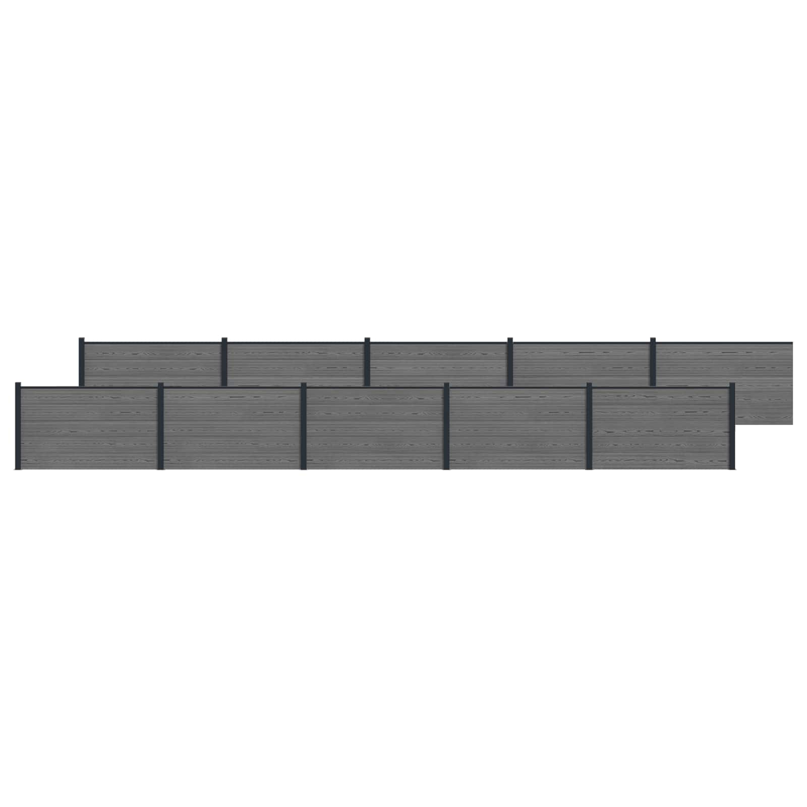 Hekpaneel 10 pcs WPC en Aluminium Grijs is nu te koop bij PeponiXL, paradijselijk wonen!