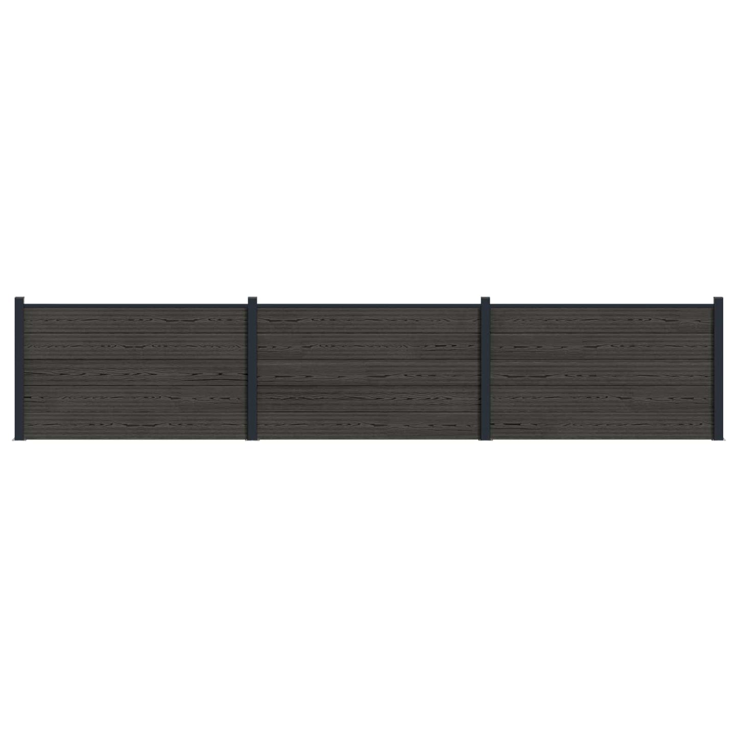 Hekpaneel 3 pcs WPC en Aluminium Zwart is nu te koop bij PeponiXL, paradijselijk wonen!
