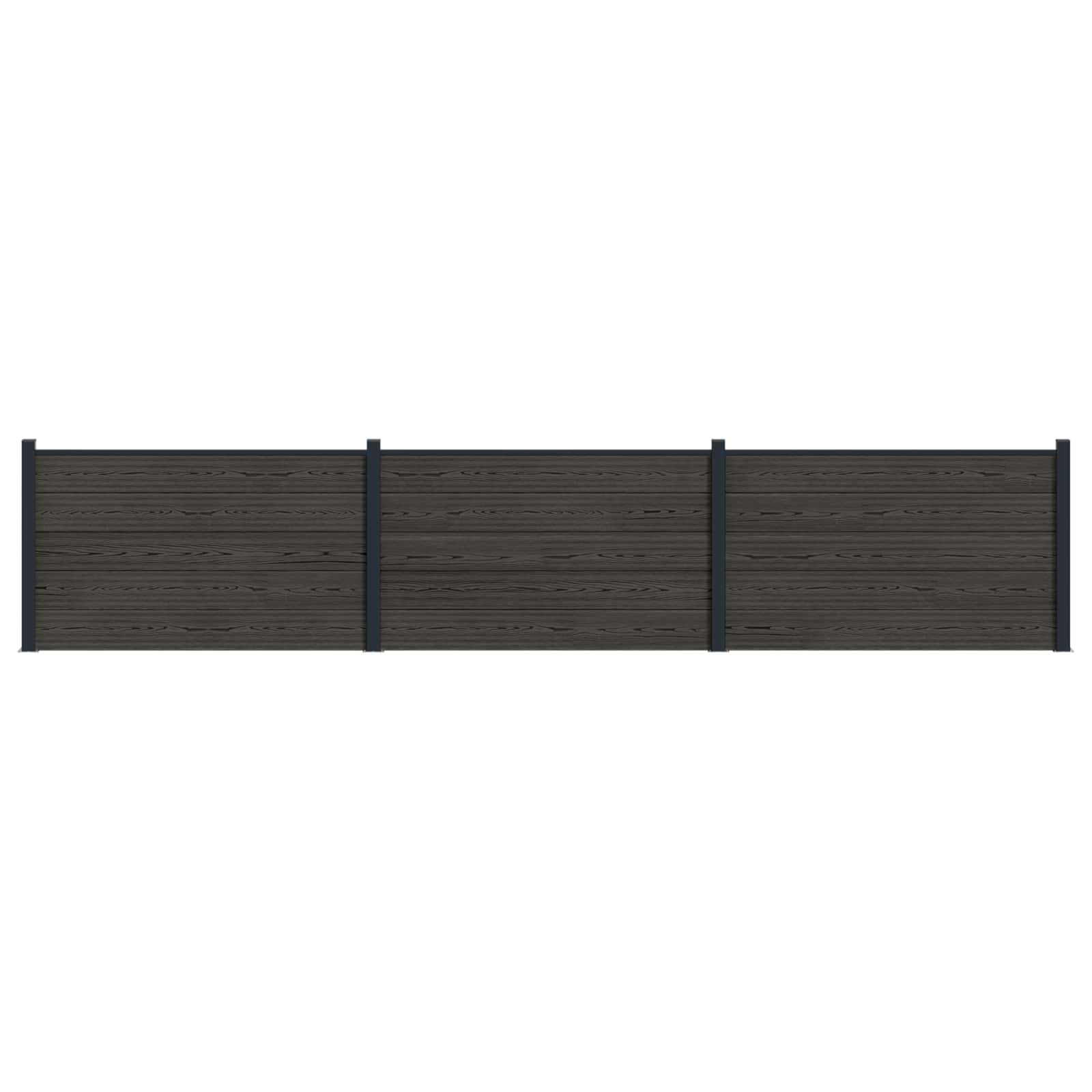 Hekpaneel 3 pcs WPC en Aluminium Zwart is nu te koop bij PeponiXL, paradijselijk wonen!