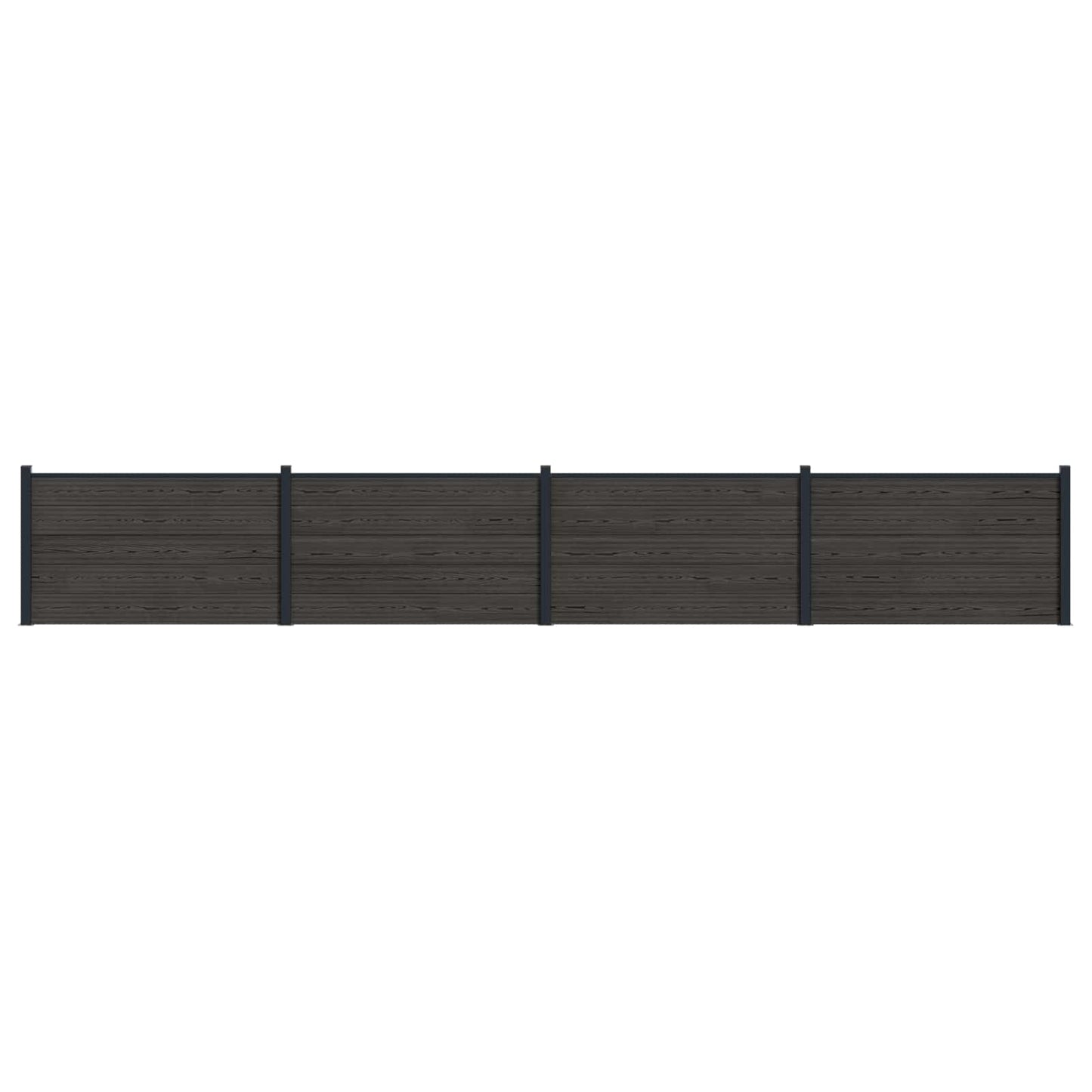 Hekpaneel 4 pcs WPC en Aluminium Zwart is nu te koop bij PeponiXL, paradijselijk wonen!