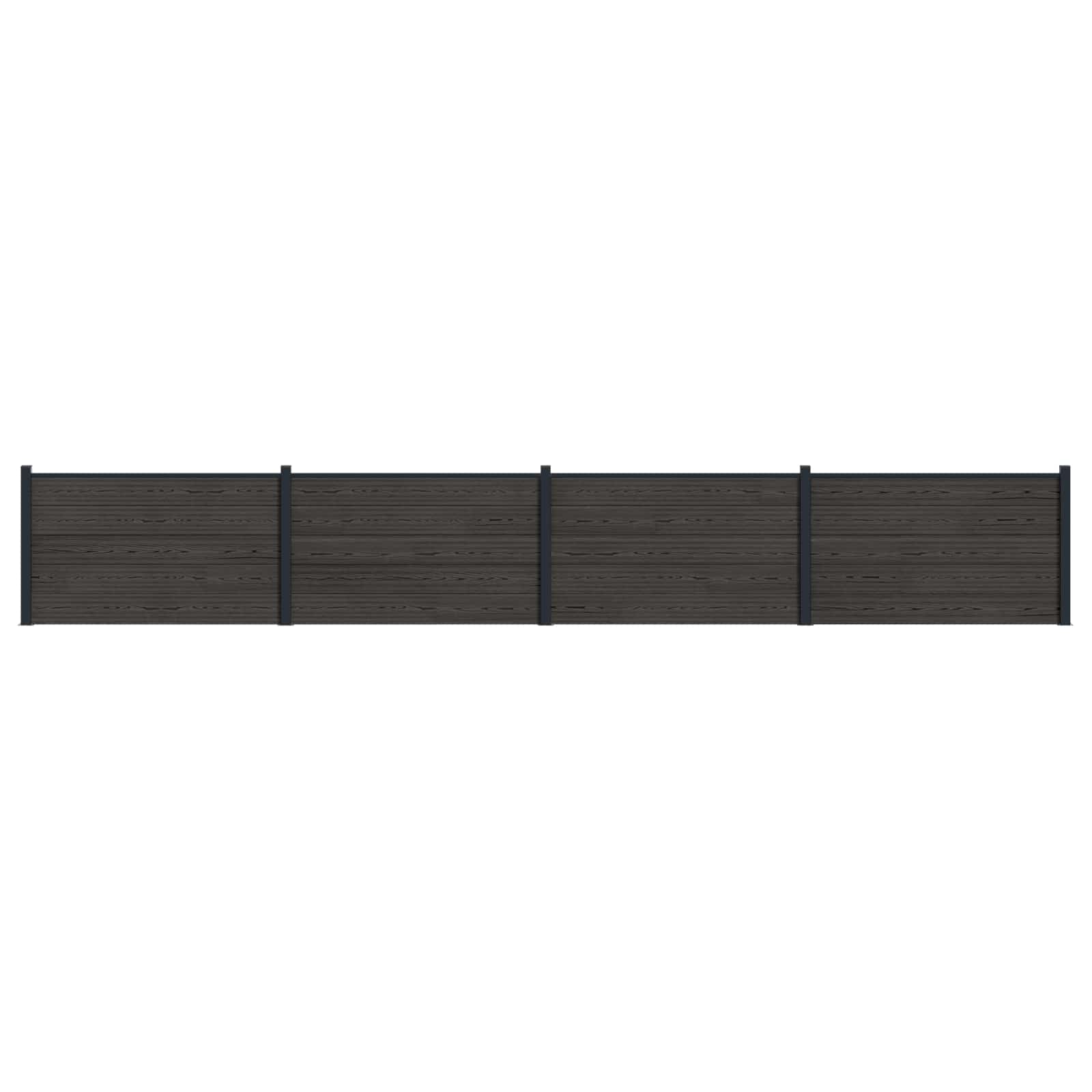 Hekpaneel 4 pcs WPC en Aluminium Zwart is nu te koop bij PeponiXL, paradijselijk wonen!