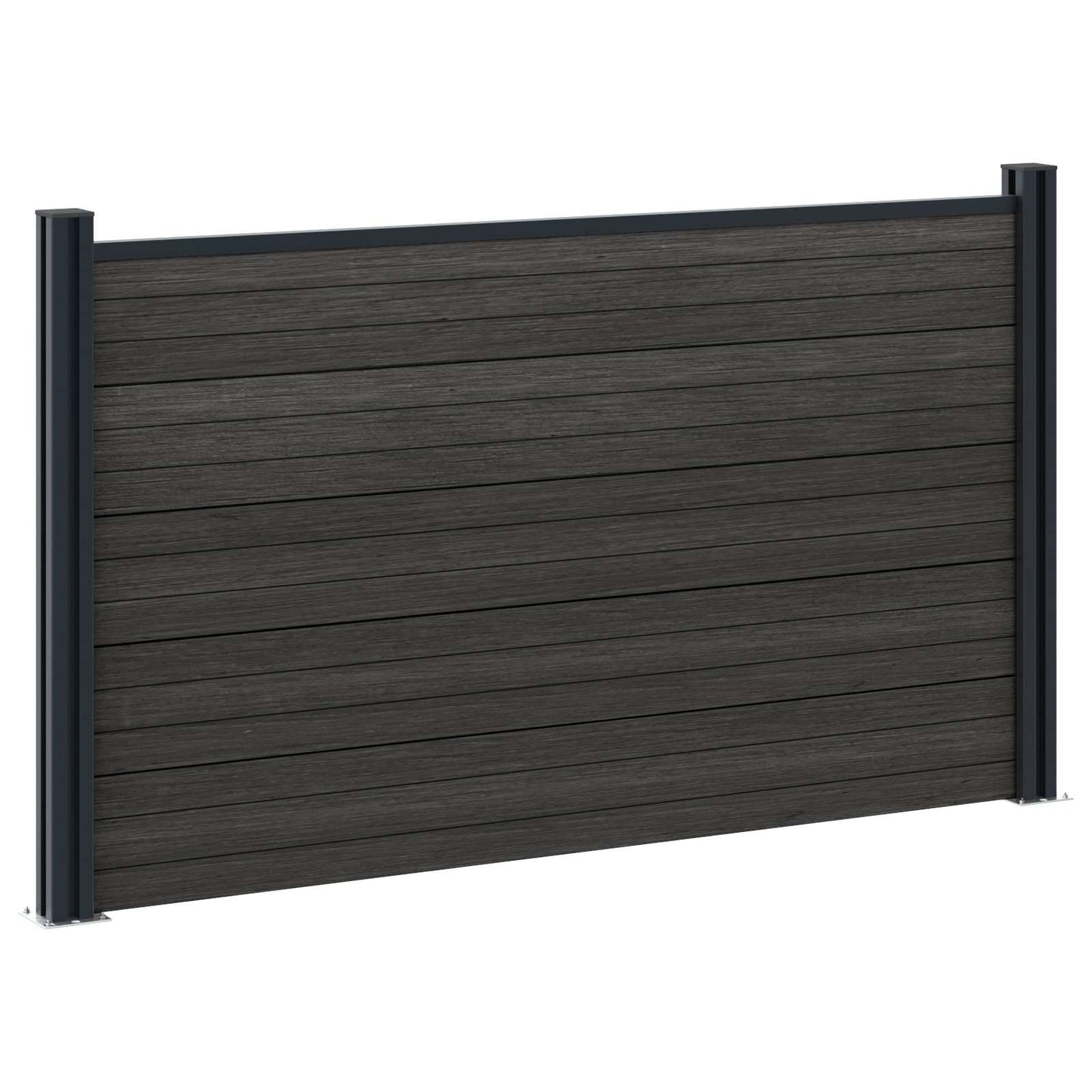 Hekpaneel 5 pcs WPC en Aluminium Zwart is nu te koop bij PeponiXL, paradijselijk wonen!