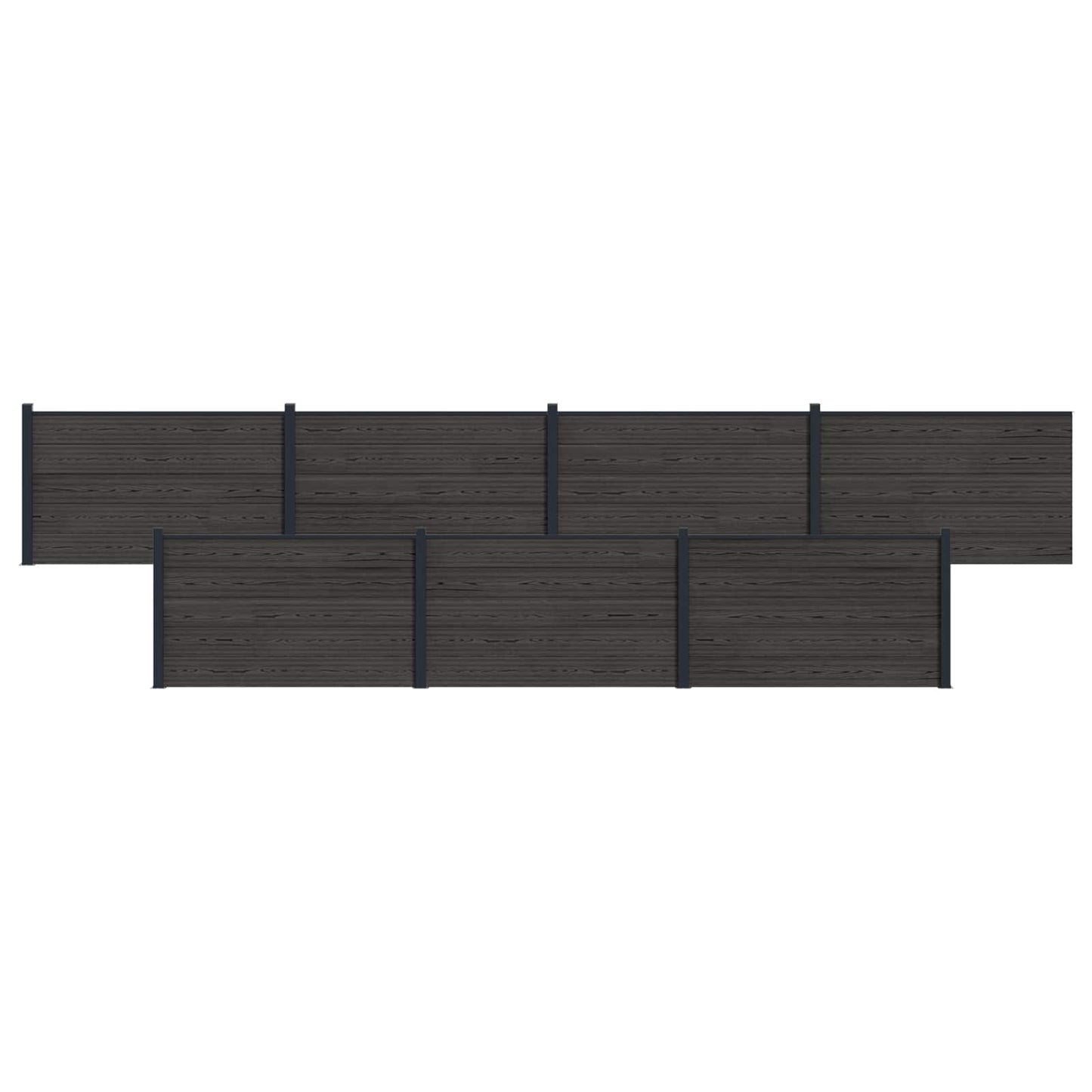 Hekpaneel 7 pcs WPC en Aluminium Zwart is nu te koop bij PeponiXL, paradijselijk wonen!