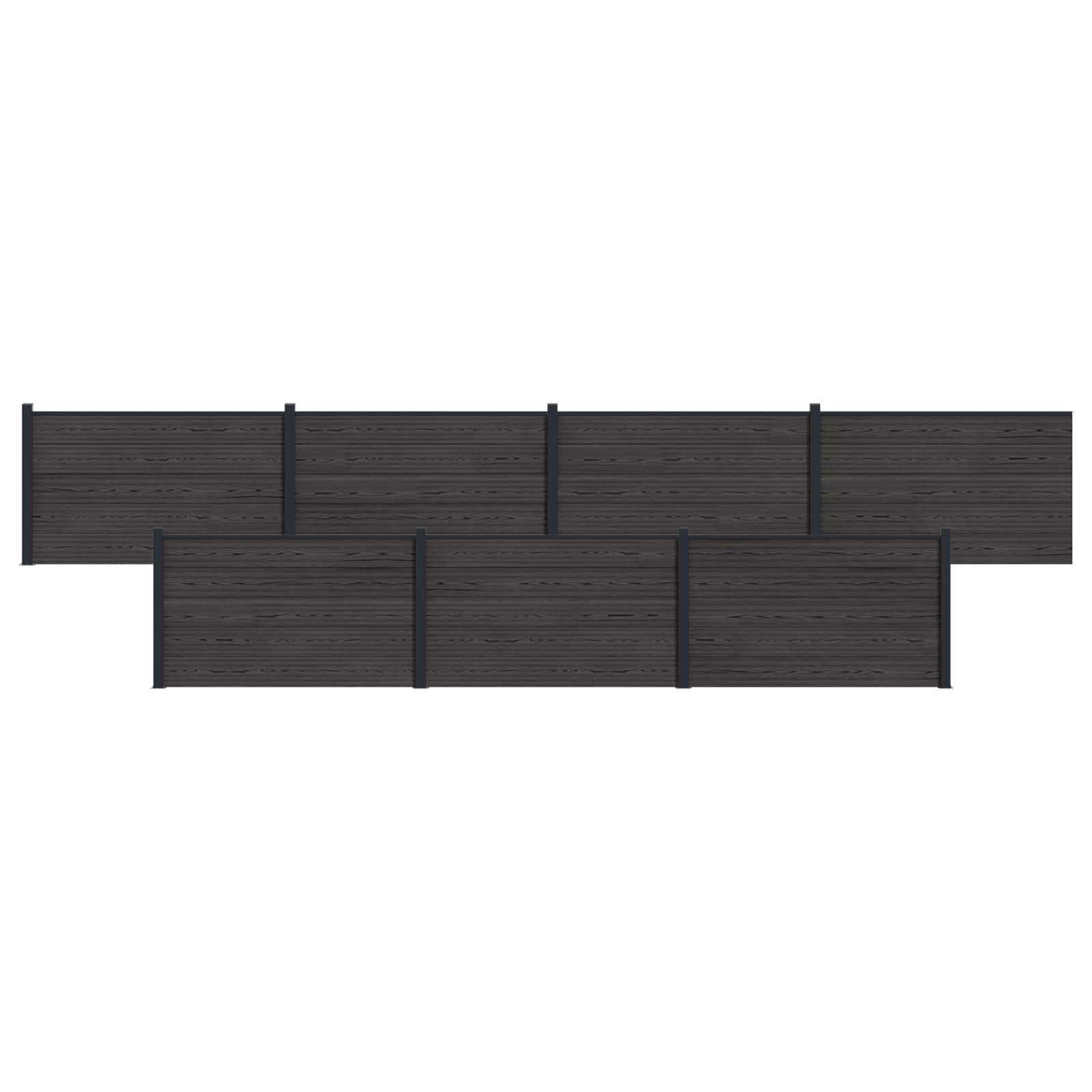 Hekpaneel 7 pcs WPC en Aluminium Zwart is nu te koop bij PeponiXL, paradijselijk wonen!
